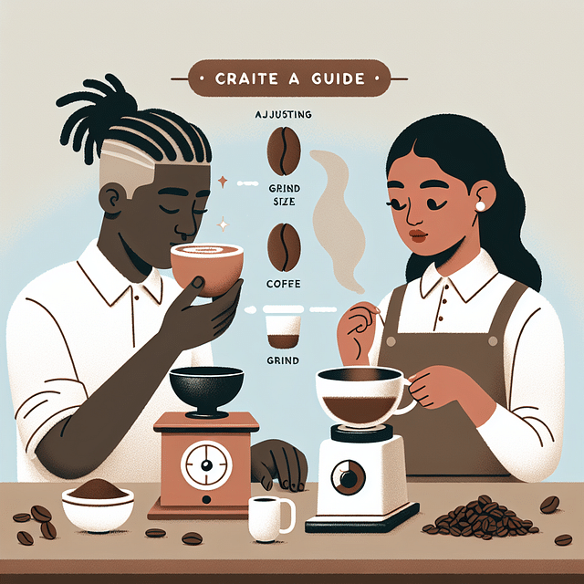 tasting coffee and adjusting grind size