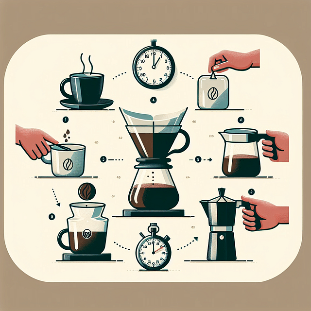 stopwatch timing pour over coffee brew