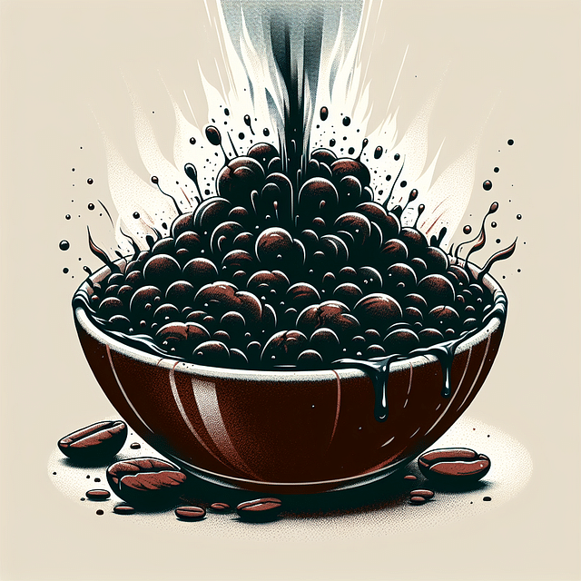 coffee grounds expanding and bubbling during bloom