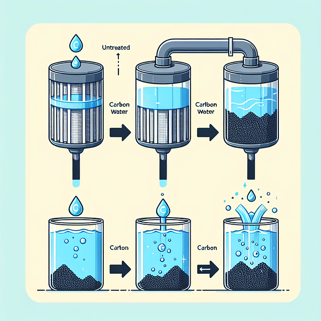 carbon water filter removing chlorine from water