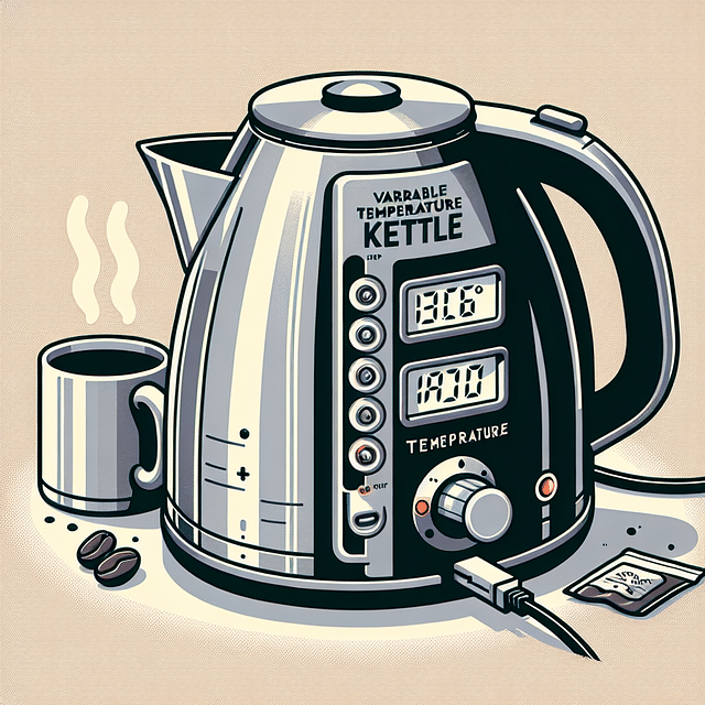 variable temperature kettle set for coffee brewing