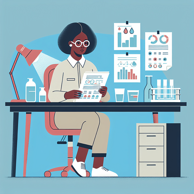 a person examining a water report