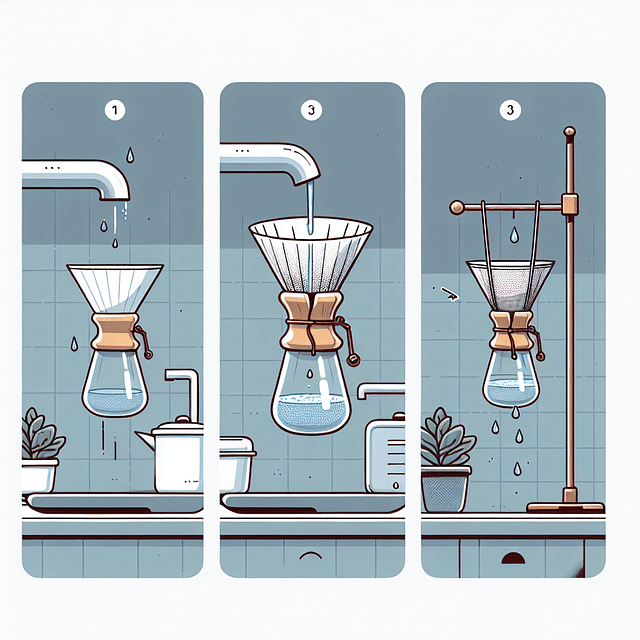 hanging a reusable Chemex filter to dry