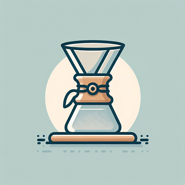 reusable Chemex coffee filter on a kitchen counter