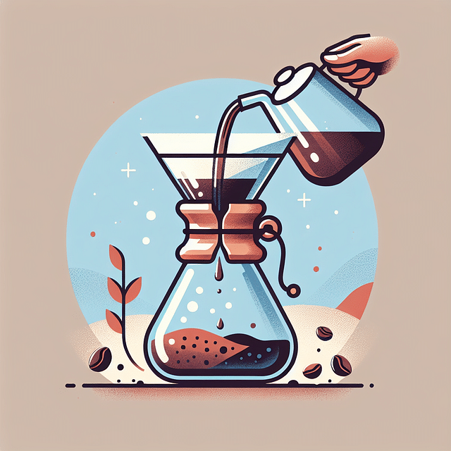 pouring water over coffee grounds in a Chemex