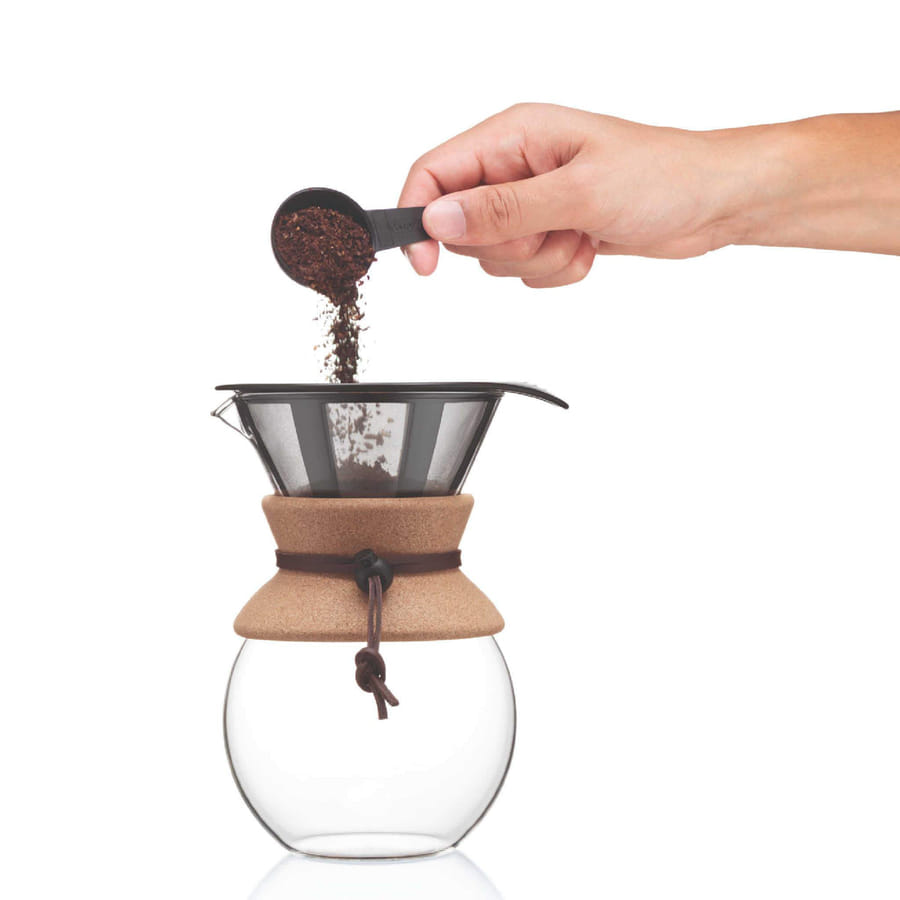 Stylish Bodum Pour Over Coffee Maker on a kitchen countertop