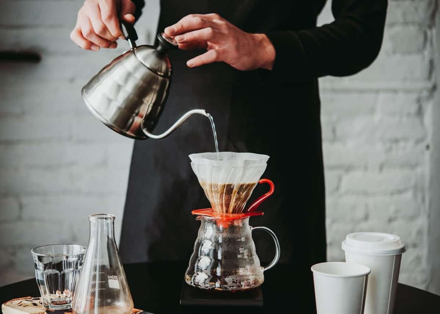 Side by side comparison of Pour Over and Drip coffee brewing methods