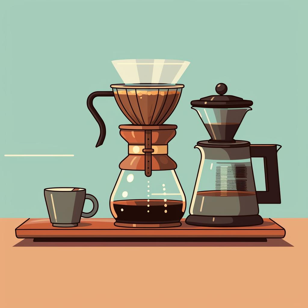 Brewing coffee with a pour-over method
