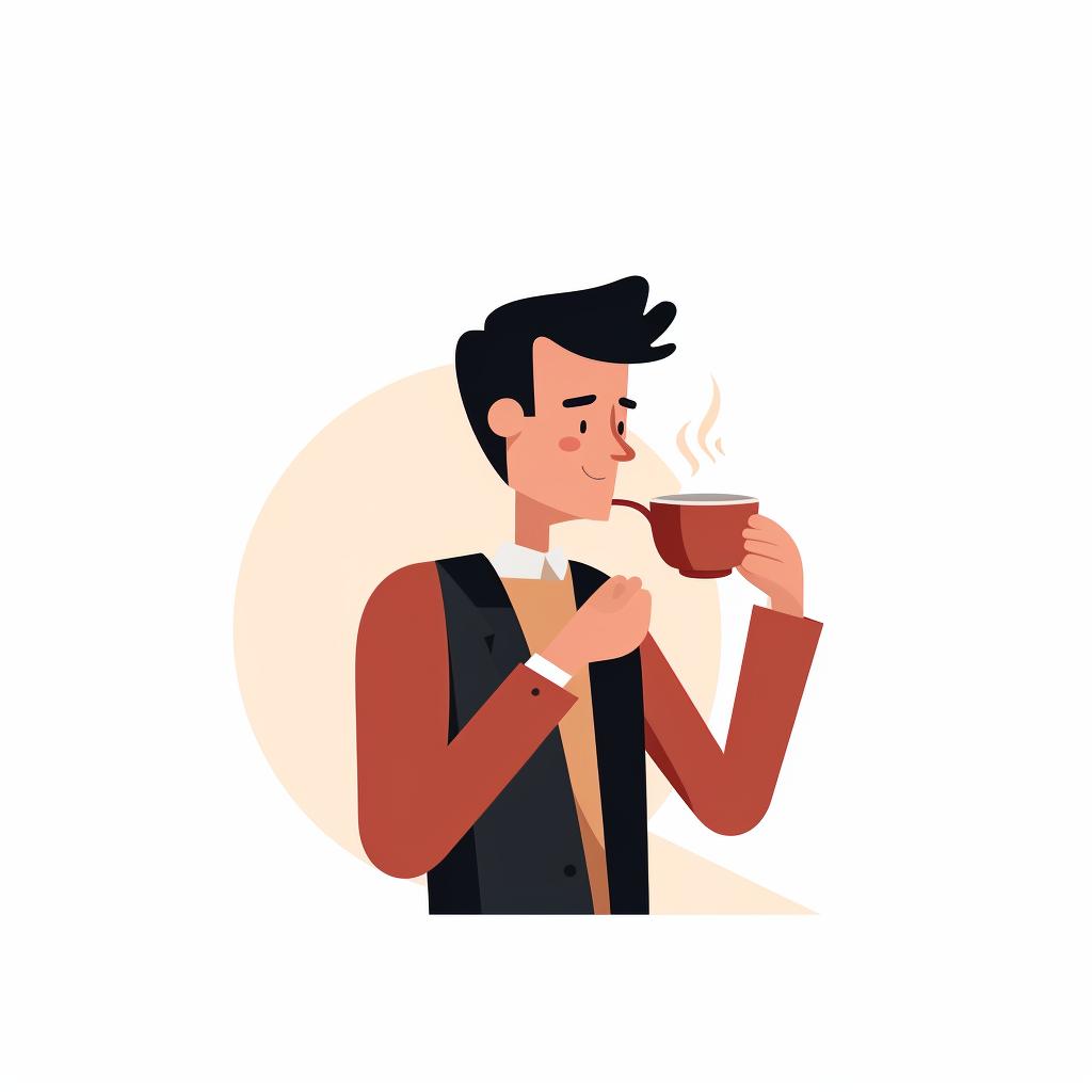 A person savoring a cup of coffee