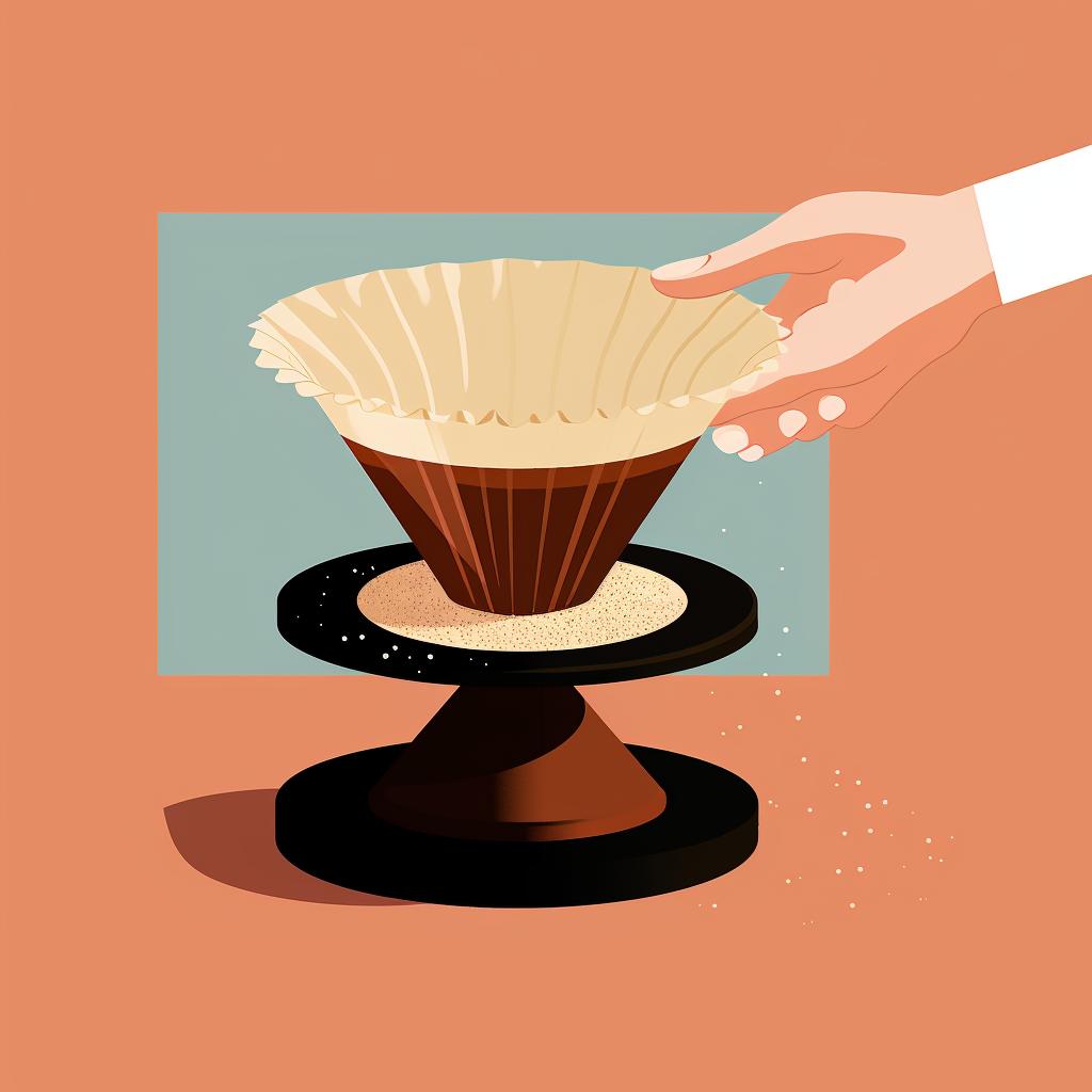A hand cleaning a reusable coffee filter