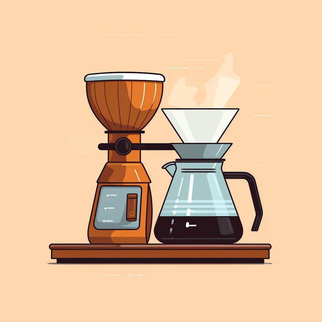 Coffee brewing in a pour over maker