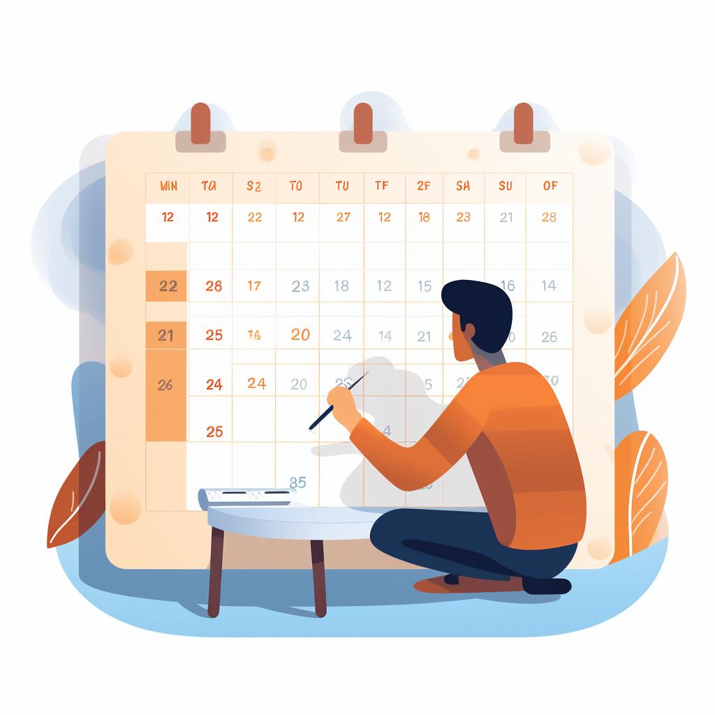 A person marking progress on a calendar
