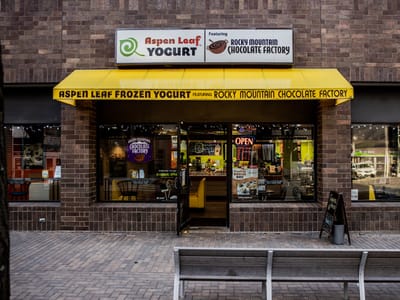 Aspen Leaf Frozen Yogurt featuring Rocky Mountain Chocolate Factory
