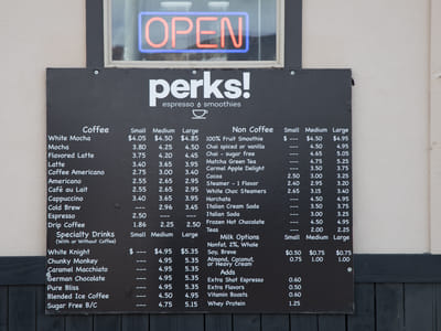 Perks! Coffee, Espresso, & Smoothies