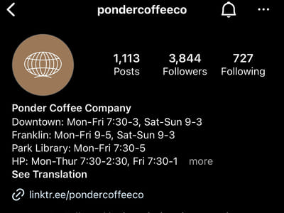 Ponder Coffee - Park Library Café