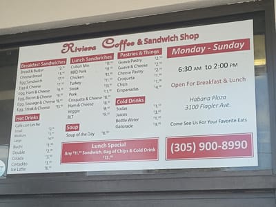 Riviera Coffee & Sandwich Shop
