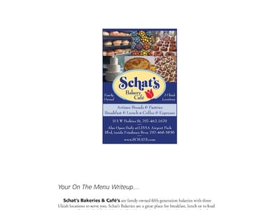 Schat's Bakery & Cafe at the Eagles Nest Mendocino College