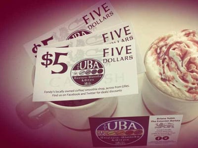 The UBA - Brews, Blends & Bites - Contact via "The Uba" Facebook Page