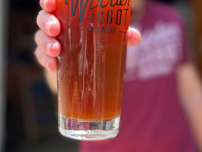 Wooden Robot Coffee Bar