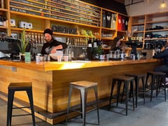 Wooden Robot Coffee Bar